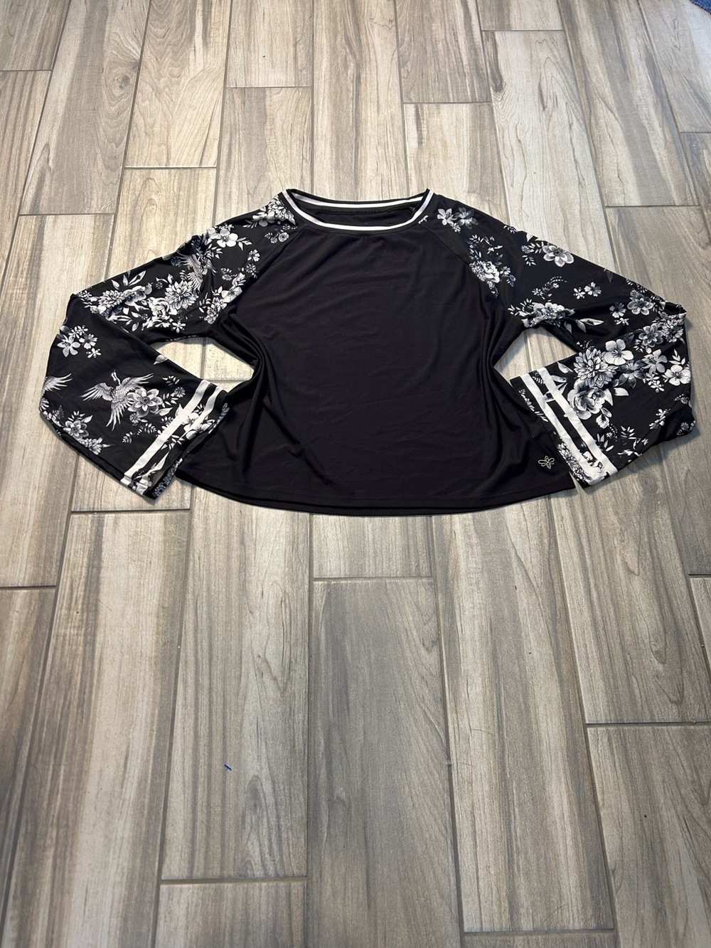 Johnny Was Bee Active Kimono Sleeve Cropped Dreamer Swing Tee Med